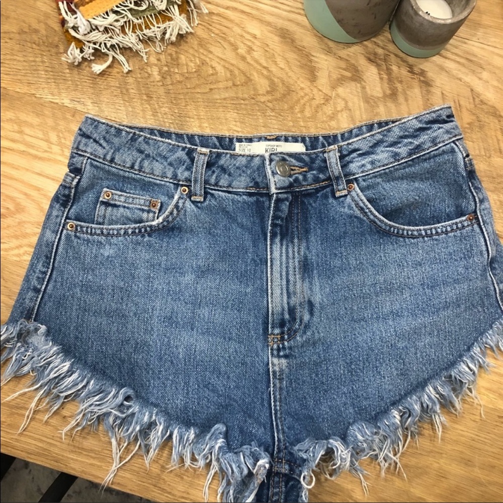 TopShop Kiri Cut Off Denim Shorts